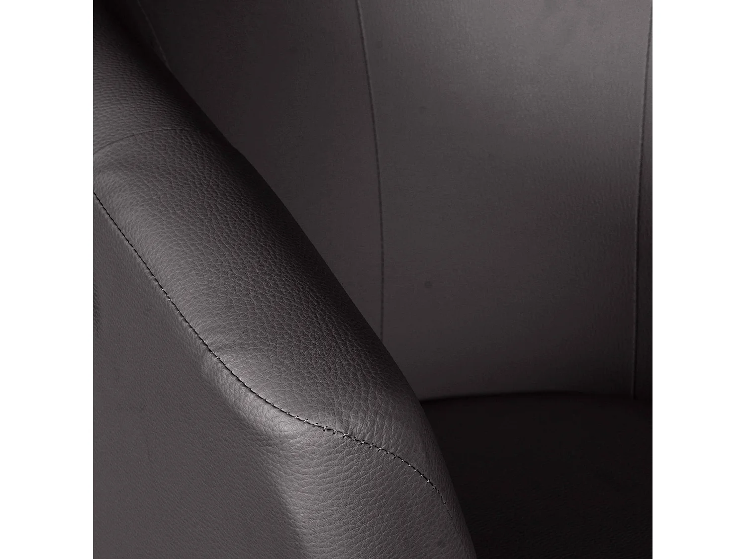 Dpanett fauteuil, Woonkamerfauteuil, Gestoffeerde zitting, Stoel met armleuningen van eco-leer, 64x63h76 cm, Zwart