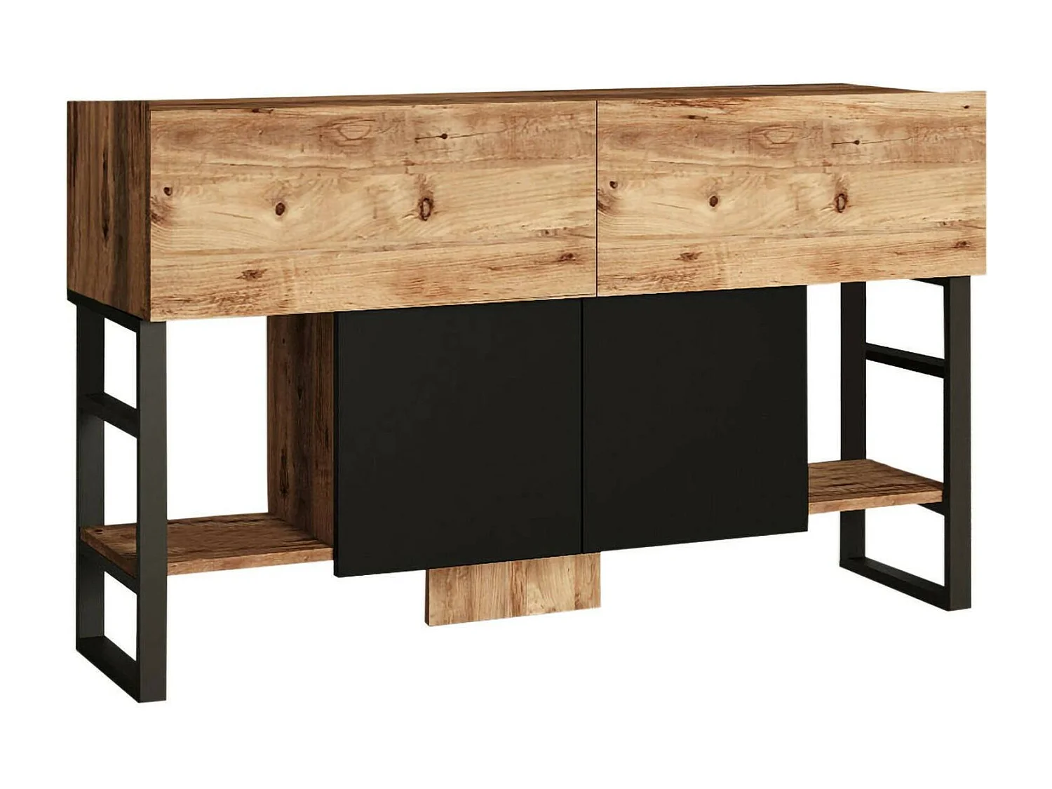 Consola Dmarfell, Mesa multiusos, Gabinete de soporte, Escritorio de pasillo, 139x43 h84 cm, Roble