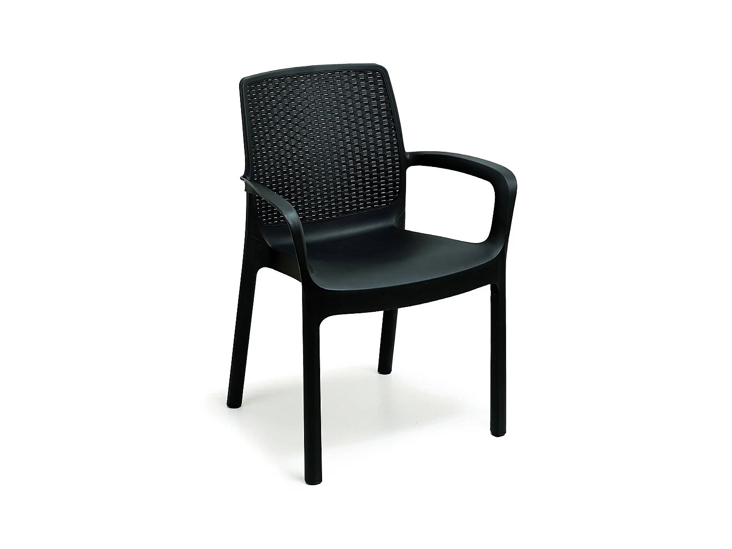 Chaise d'extérieur Torino, Siège de jardin, Chaise pour table à manger, Fauteuil d'extérieur effet rotin, 100% Made in Italy, 54x60h82 cm, Anthracite