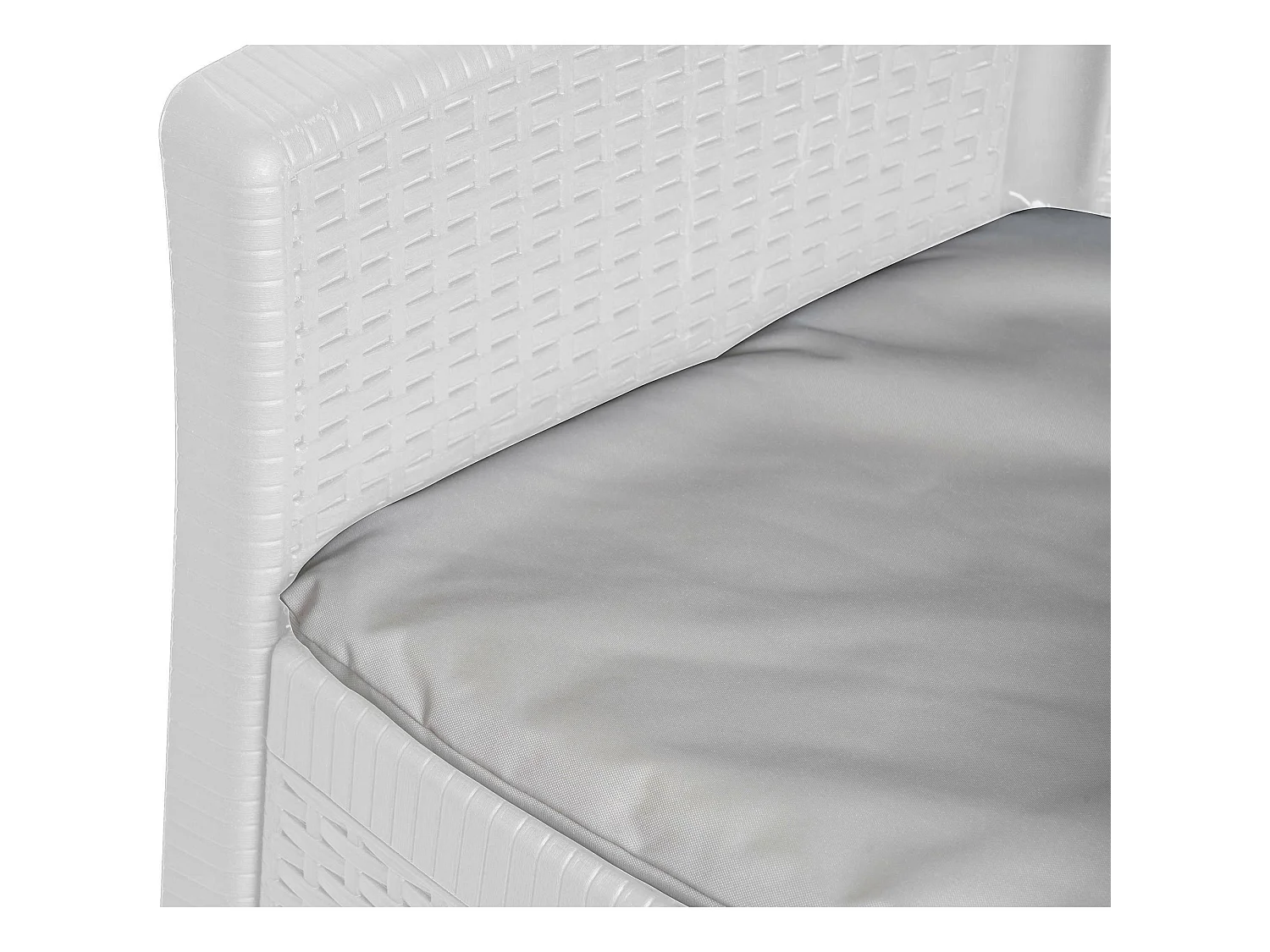 Sillas de Jardín Dboatti, Asiento de jardín, Sillón de exterior efecto ratán, 100% Made in Italy, 60x58h89 cm, Blanco