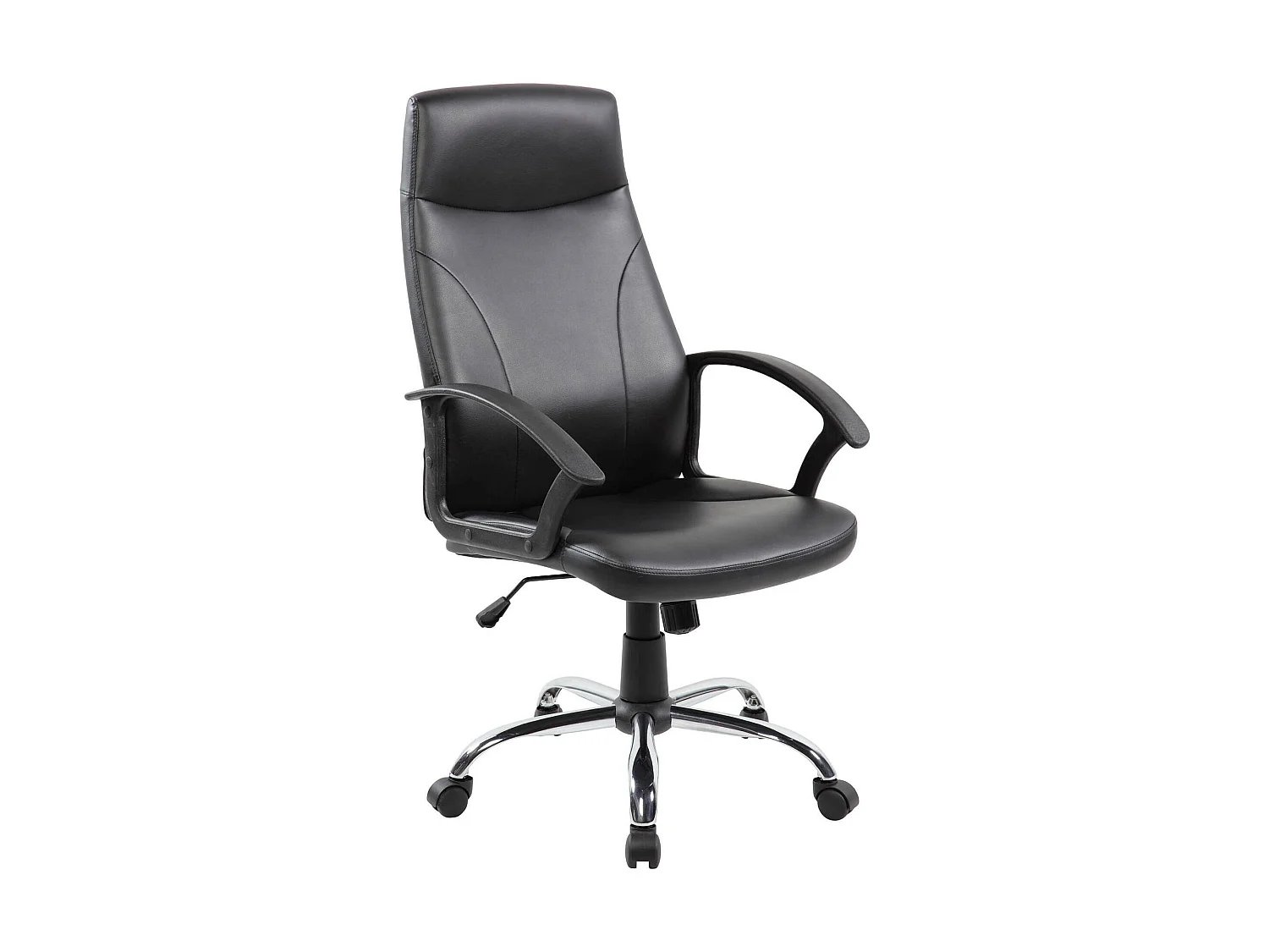 Silla de oficina Macquarie, Silla ejecutiva con reposabrazos, Silla de oficina ergonómica, Negro, 64x61h110/120 cm
