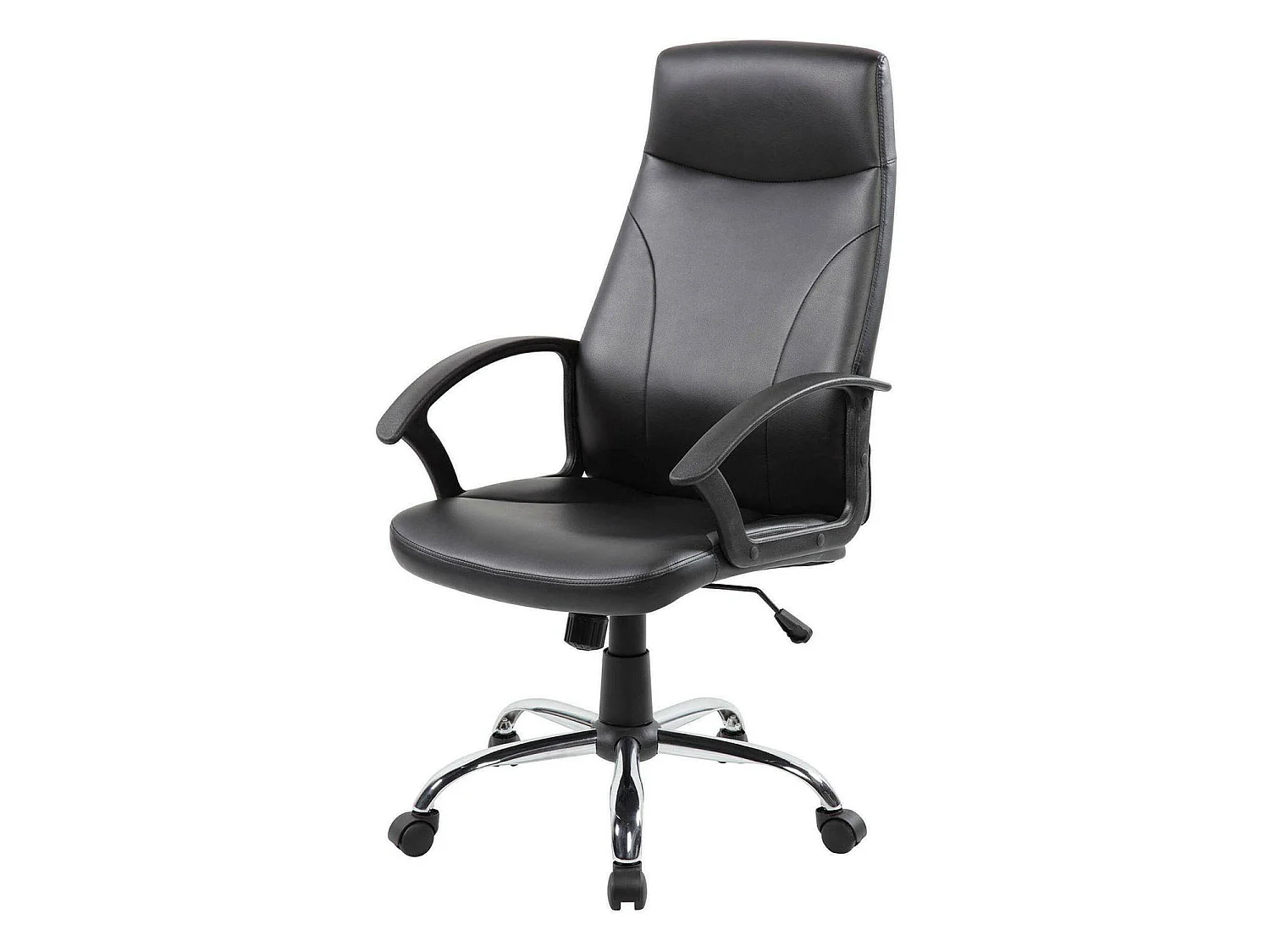 Silla de oficina Macquarie, Silla ejecutiva con reposabrazos, Silla de oficina ergonómica, Negro, 64x61h110/120 cm