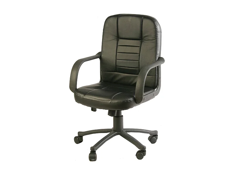 Cadeira de escritório Dmelar, Poltrona executiva com braços, Cadeira de escritório ergonômica, Preto, 56x59h88/99 cm