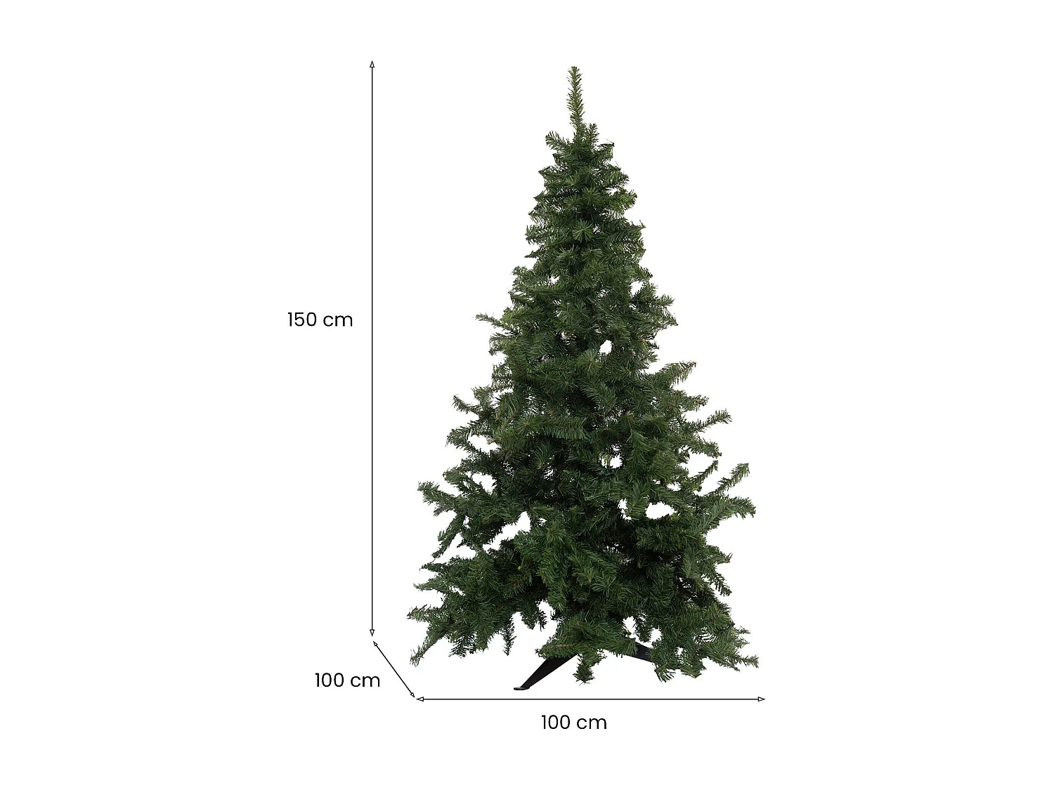 Weihnachtsbaum 150 cm Tinsel, Künstliche Kiefer, Realistischer Baum, Tannenbaum, Made in Italy, 100x100 h150 cm, Grün