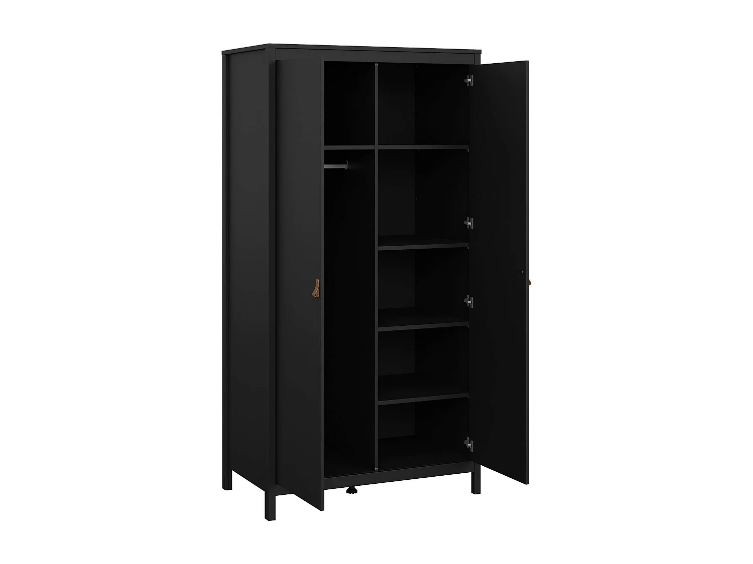 Garde-robe 2 portes Dsciacc, Meubles de chambre, Penderie de plain-pied, Placard à vêtements, 102x58 h199 cm, Noir