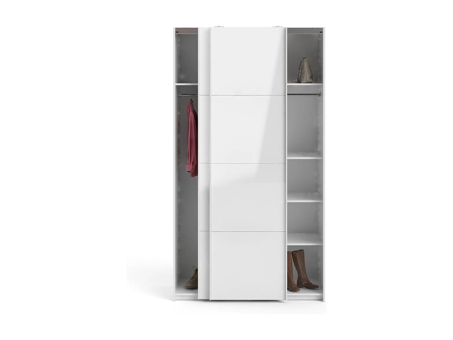 Garde-robe 2 portes Dstopp, Meubles de chambre, Penderie de plain-pied, Placard à vêtements, 122x62 h220 cm, Blanc
