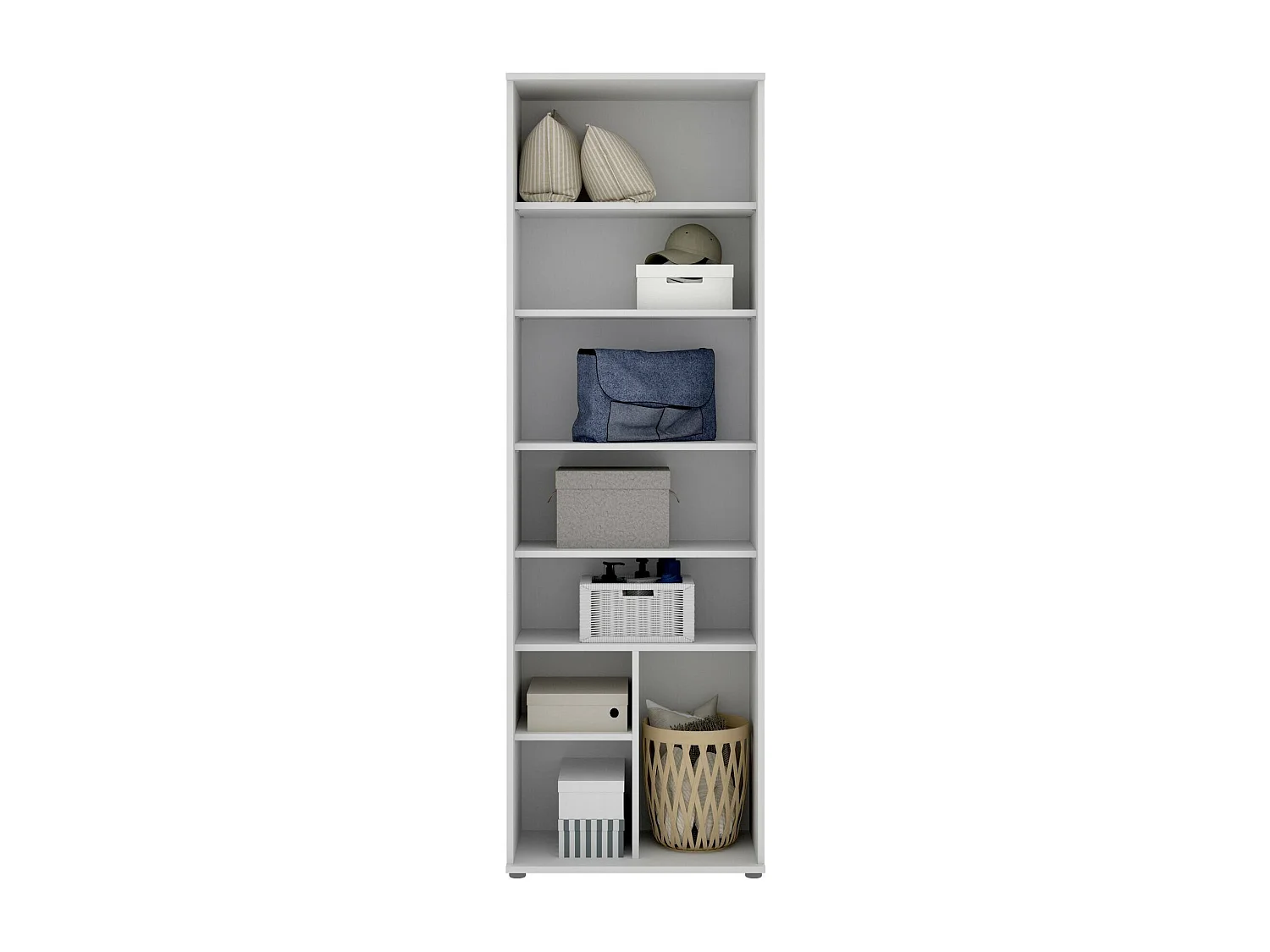 Armoire polyvalente Dmiani, Unité de rangement multifonctionnelle, Armoire avec 2 portes, 61x35h190 cm, Blanc