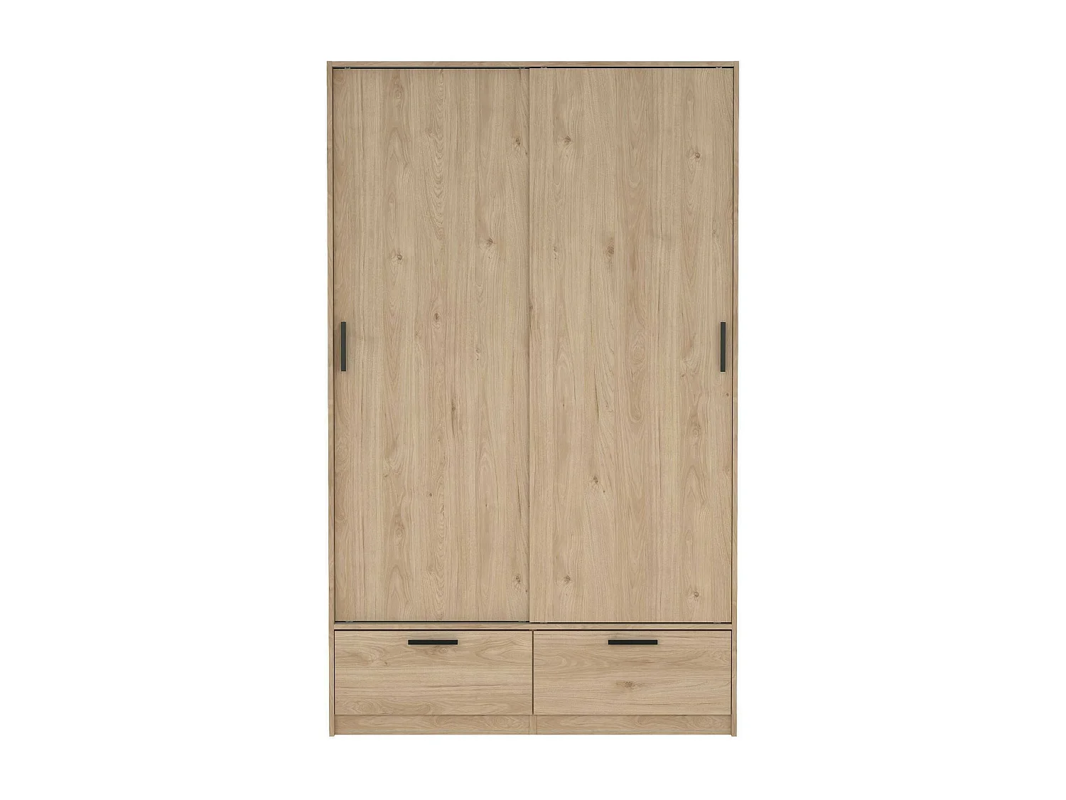 Guardaroba 2 Ante Kammuri, 2 Cassetti, 60.25x200.4h cm Marrone Rovere, Armadio Camera da Letto