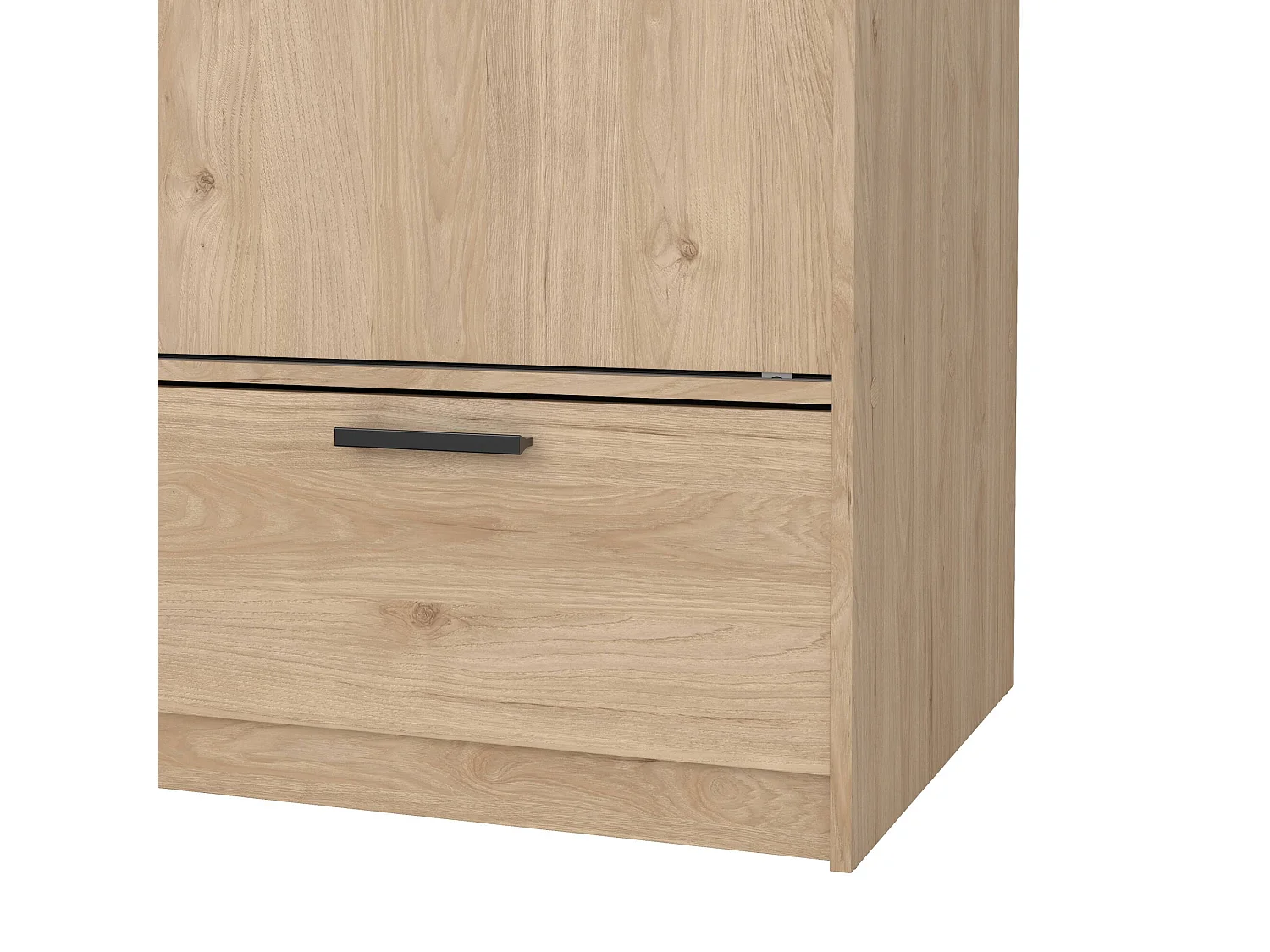 Garde-robe 2 portes Dschoute, Meubles de chambre, Penderie de plain-pied, Placard à vêtements, 121x60 h200 cm, Chêne clair