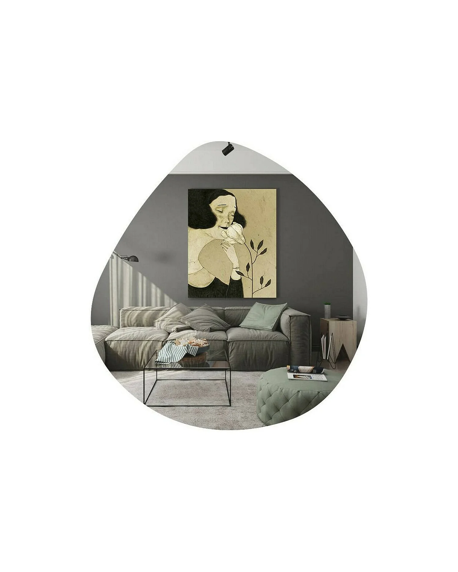 SpiegelsO Dodentha, Spiegel, Wanddecoratie, Spiegeldecoratie, 60x2h60 cm, Zwart