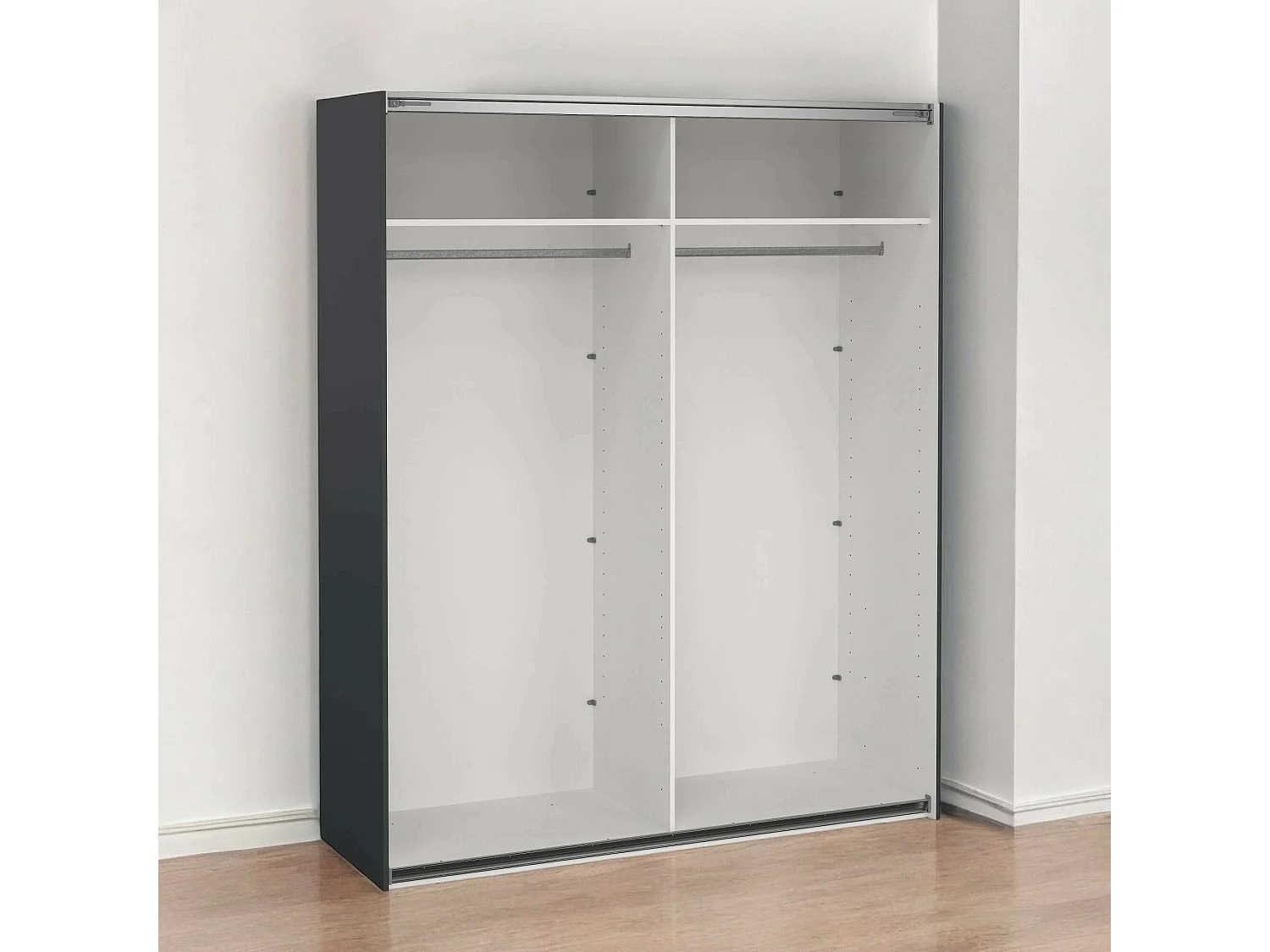 Drambaud grote multifunctionele kledingkast, Multifunctionele kast, Schoenenrekkast, Schoenenkast, 179x62 h220 cm, Grijs