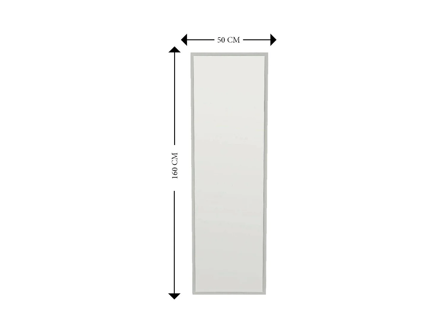 Spiegel Dcarrier, Spiegel mit Rahmen, Wanddekorationsartikel, Spiegeldekoration, 50x2h160 cm, WeiÃŸ
