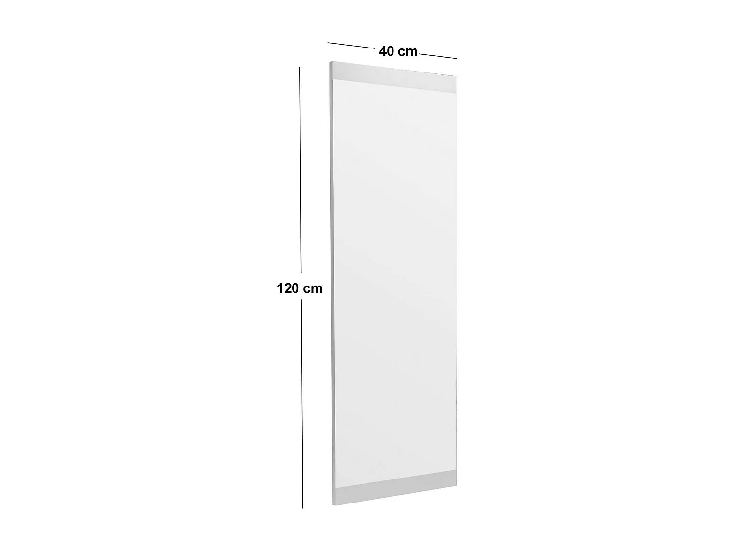 Miroir Acamar, Verre miroité, Objet d'ameublement mural, Décoration avec miroir, 40x2h120 cm, Blanc