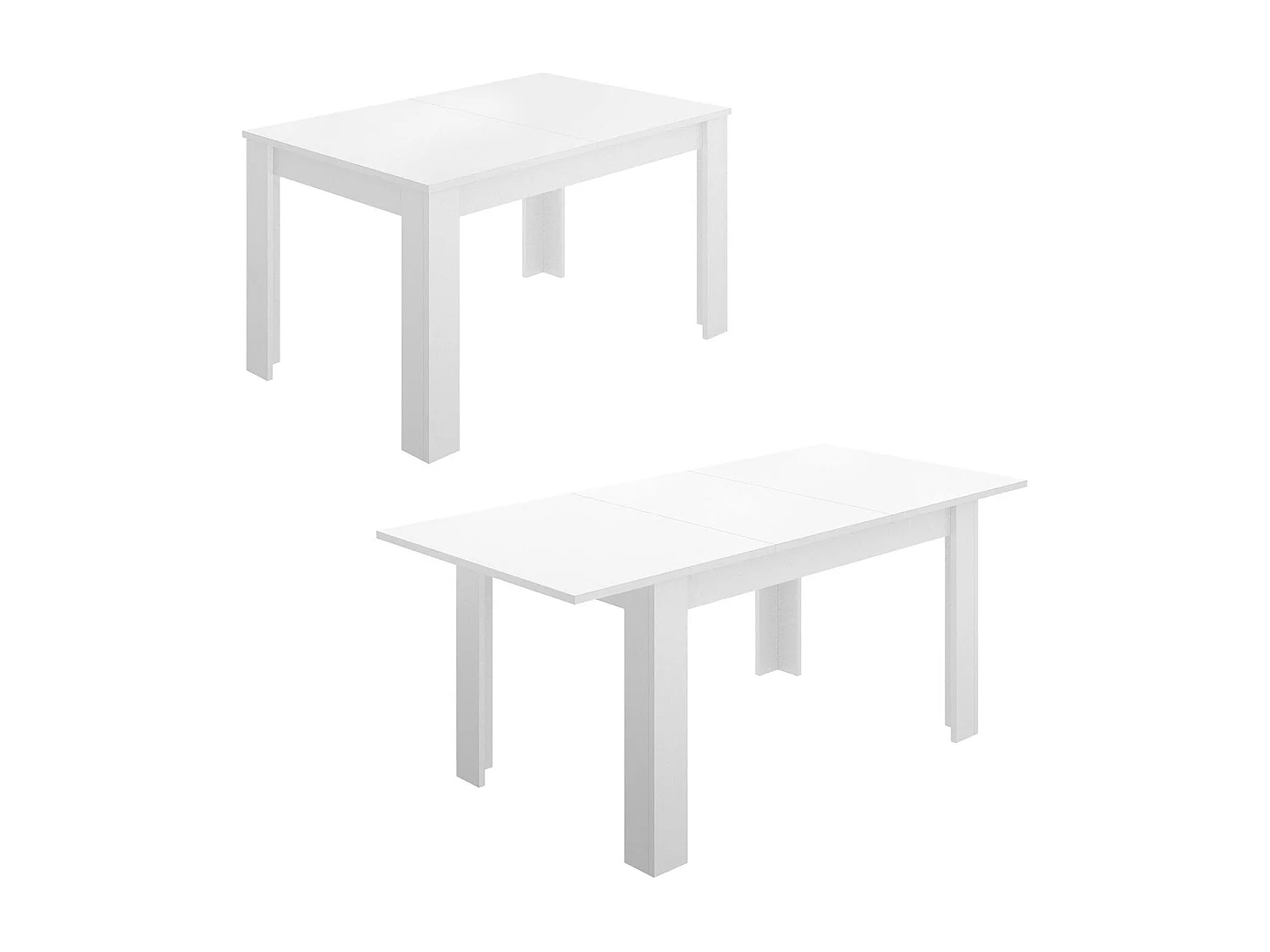 Table extensible Dariaud, Console extensible multi-positions, Table à manger avec rallonge, 140/190x90h77 cm, Blanc