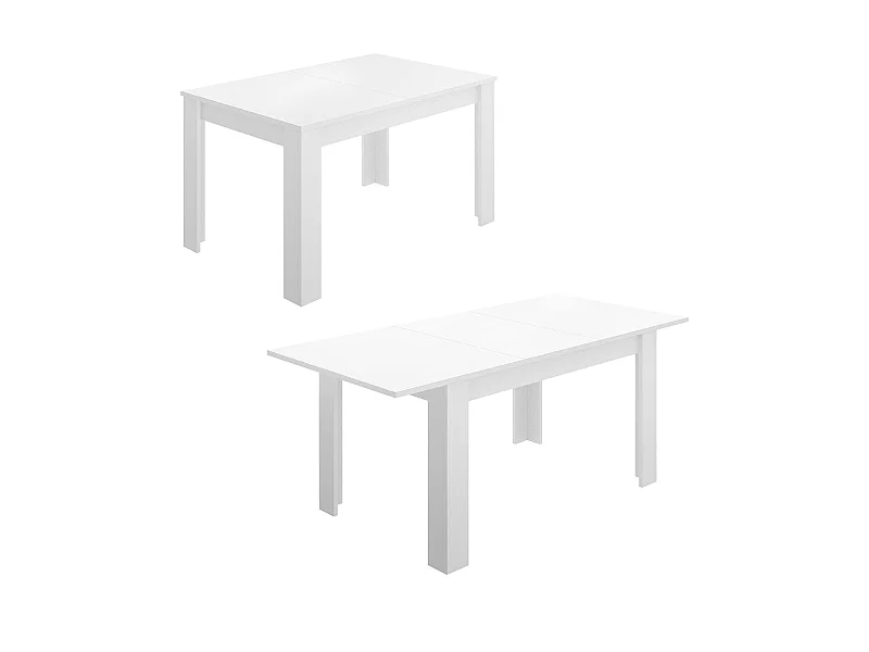 Tavolo Allungabile Dencio, Allungabile, 90x190x77h cm Bianco Lucido