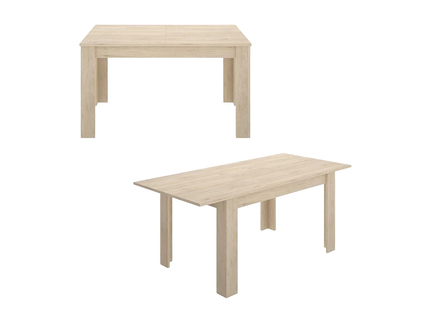 Dariaud uitschuifbare tafel, Uitschuifbare console in meerdere posities, Eettafel met verlengstuk, 140/190x90h77 cm, Eiken