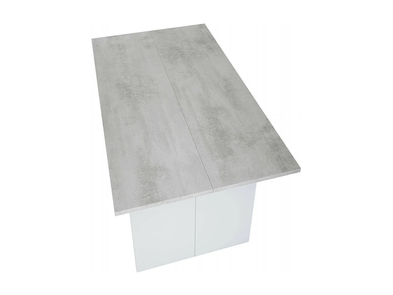 Table extensible Ddiaz, Etagère extensible avec ouverture rabattable, Table console d'appoint pliante, 120x35h77 cm, Blanc et Ciment
