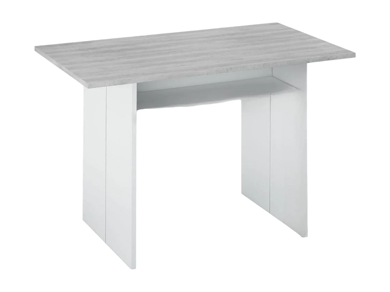 Table extensible Garland, Etagère extensible avec ouverture rabattable, Table console d'appoint pliante, 120x35h77 cm, Blanc et Ciment