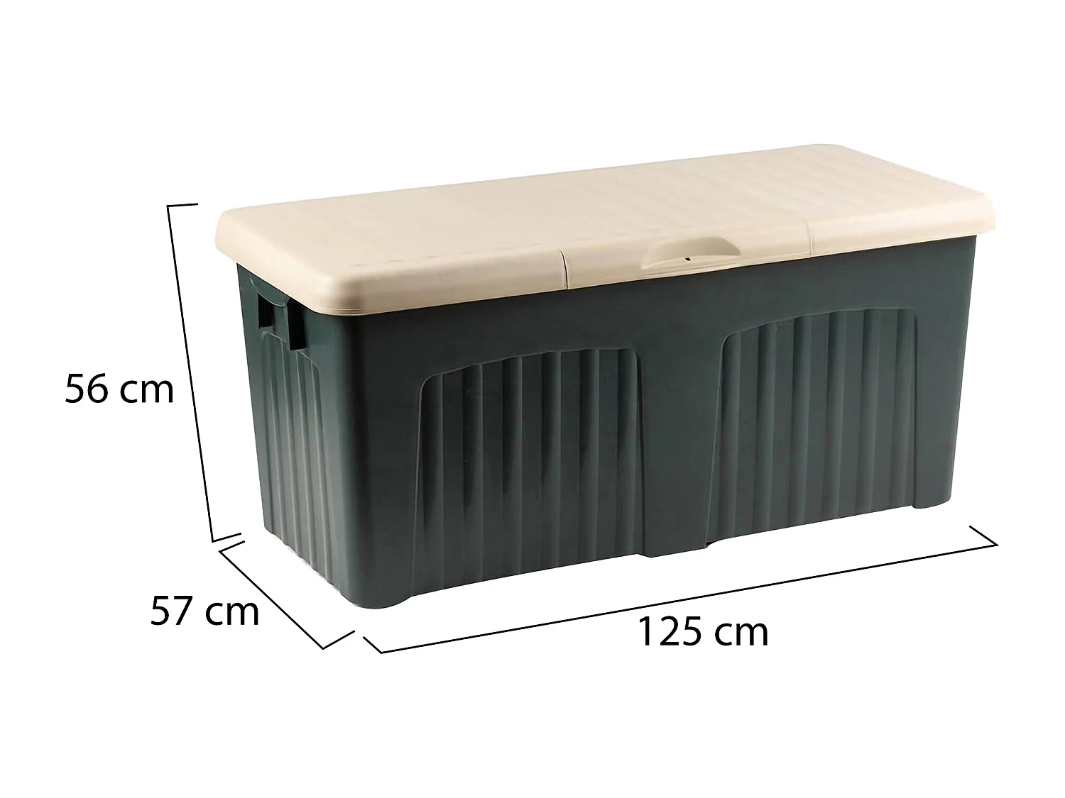 Dmora Kist Foligno 125x57x56h cm Grijs uv-bestendig, Waterdicht, Met Slot, Kunststof Structuur Gemaakt in Italië