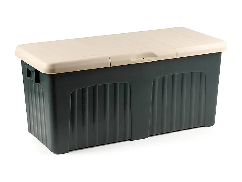 Dmora Kit Foligno 125x57x56h cm Grij uv-betendig, Waterdicht, Met Slot, Kunttof Structuur Gemaakt in Italië