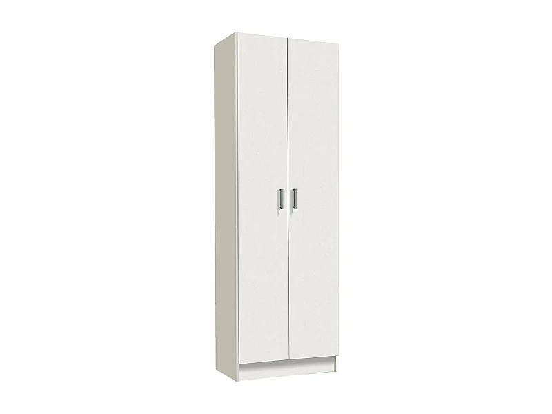 Armoire polyvalente Portsmouth, Armoire auxiliaire avec 2 portes, Armoire à chaussures moderne, Étagère à chaussures verticale, 59x37h180 cm, Blanc