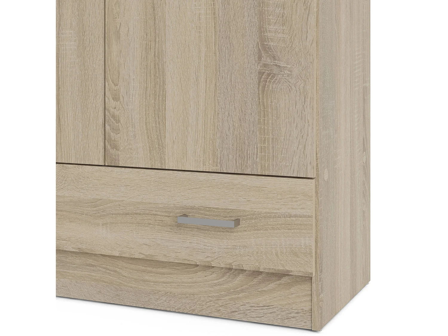 Kleiderschrank mit zwei Türen und einer Schublade, Eichenfarbe, 79 x 35 x H171 cm