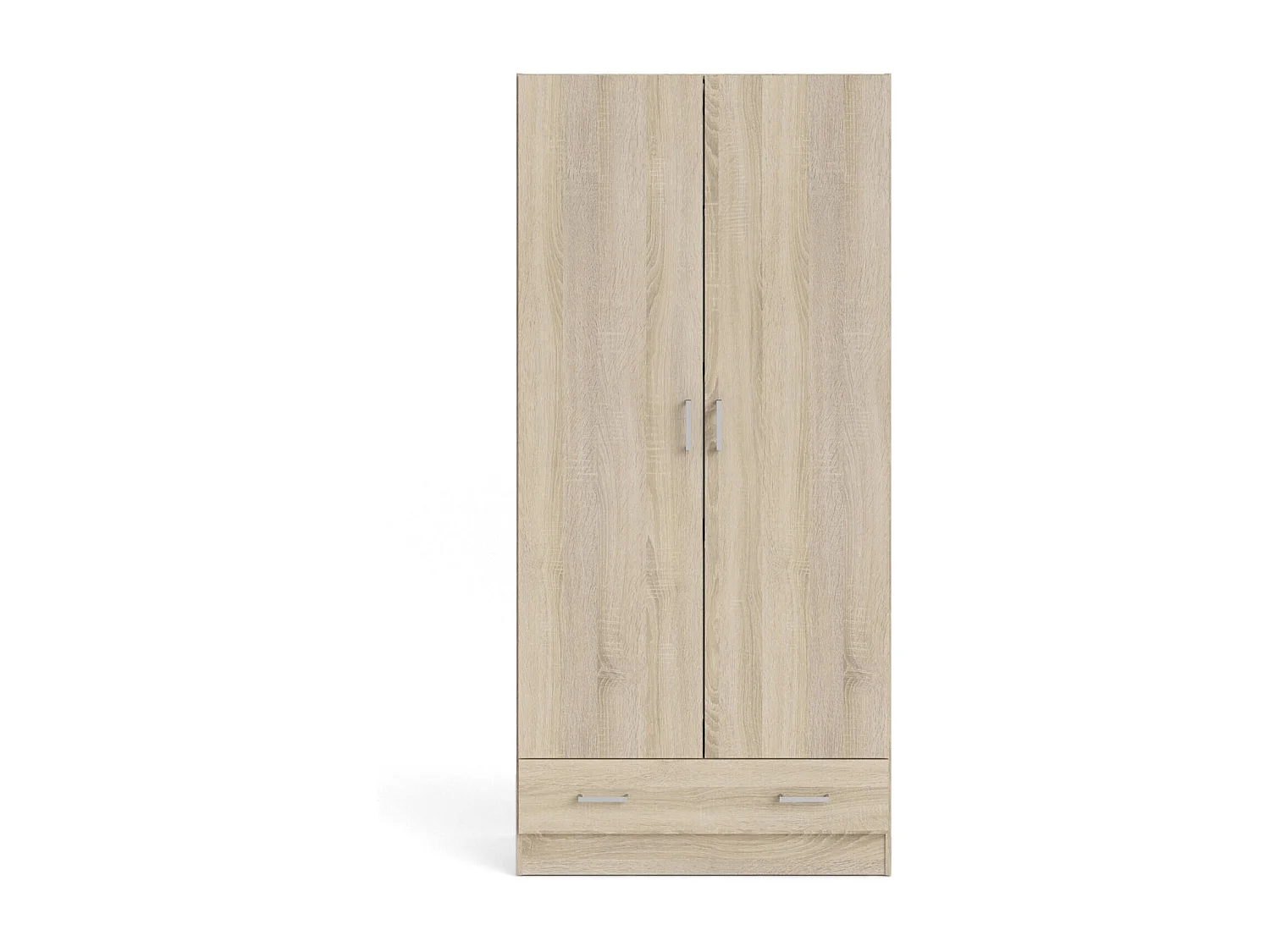 Kleiderschrank mit zwei Türen und einer Schublade, Eichenfarbe, 79 x 35 x H171 cm