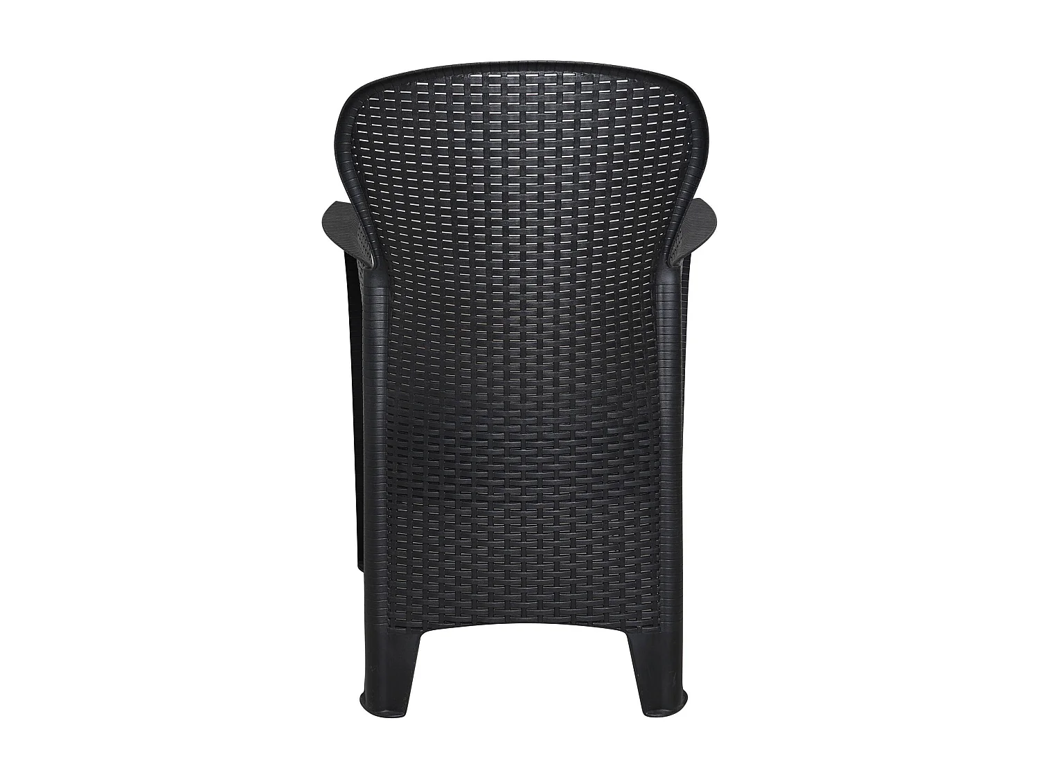 Sedia da esterno Como, Seduta da giardino, Poltrona outdoor effetto rattan, 100 % Made in Italy, 60x58h89 cm, Antracite