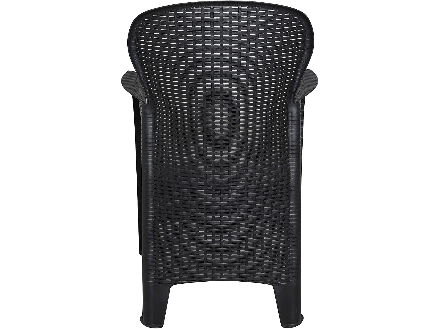 Chaise d'extérieur Como, Siège de jardin, Fauteuil d'extérieur effet rotin, 100% Made in Italy, 60x58h89 cm, Anthracite