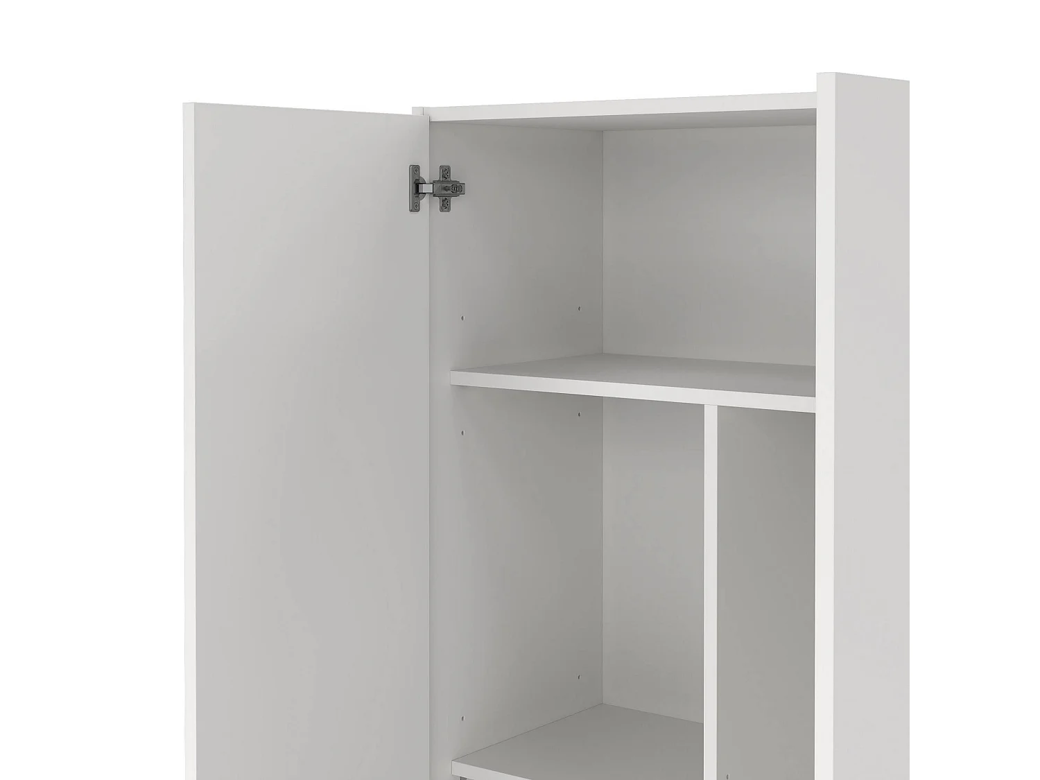 Armoire polyvalente Charleston, Armoire à balais avec 2 portes, Étagère à chaussures avec étagères, Armoire à balais, cm73x37h180 cm, Blanc