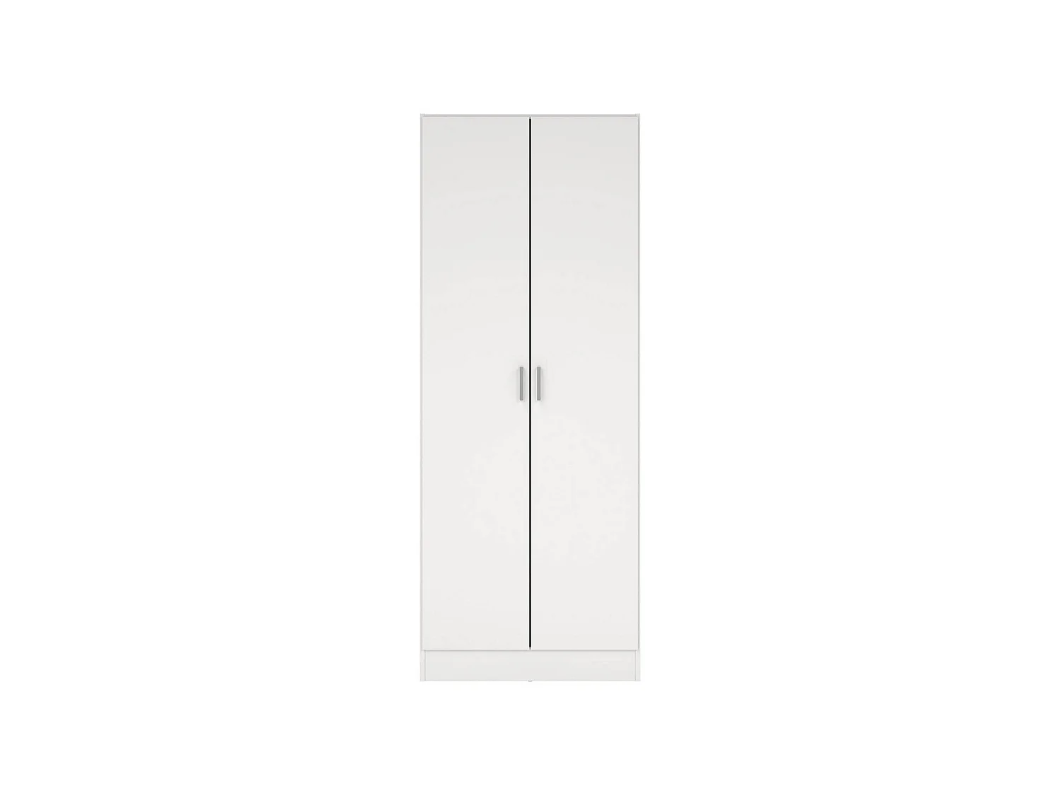 Armoire polyvalente Charleston, Armoire à balais avec 2 portes, Étagère à chaussures avec étagères, Armoire à balais, cm73x37h180 cm, Blanc