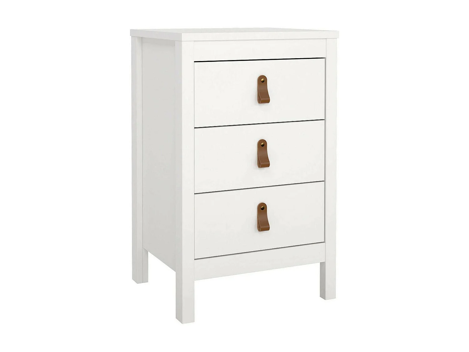 Mesa de cabeceira Dsain, Cómoda baixa, Mesa de cabeceira, Prateleira de cama, 44x38 h70 cm, Branco