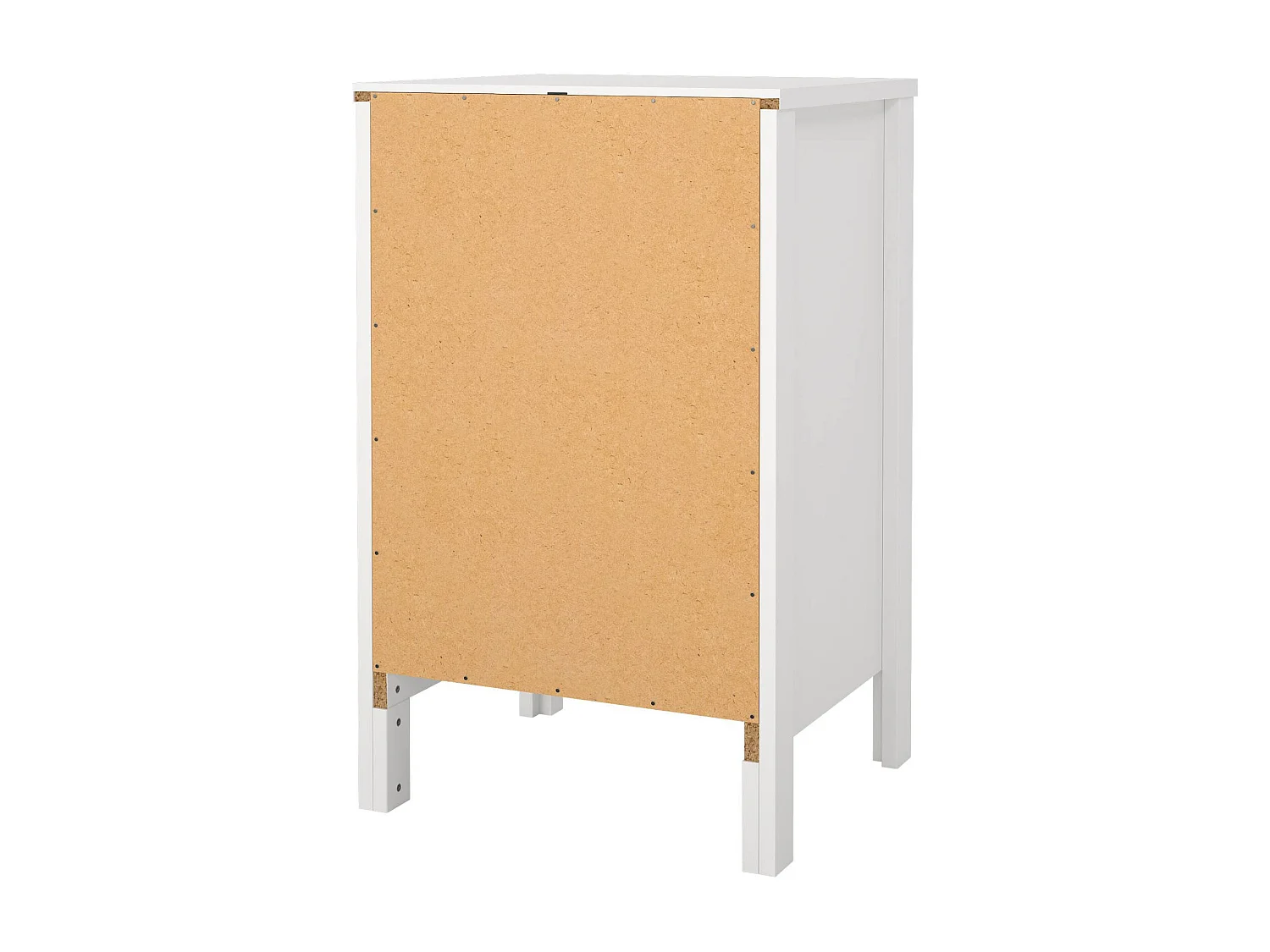 Chevet Dsain, Commode basse, Table de nuit, Étagère de chevet, 44x38 h70 cm, Blanc