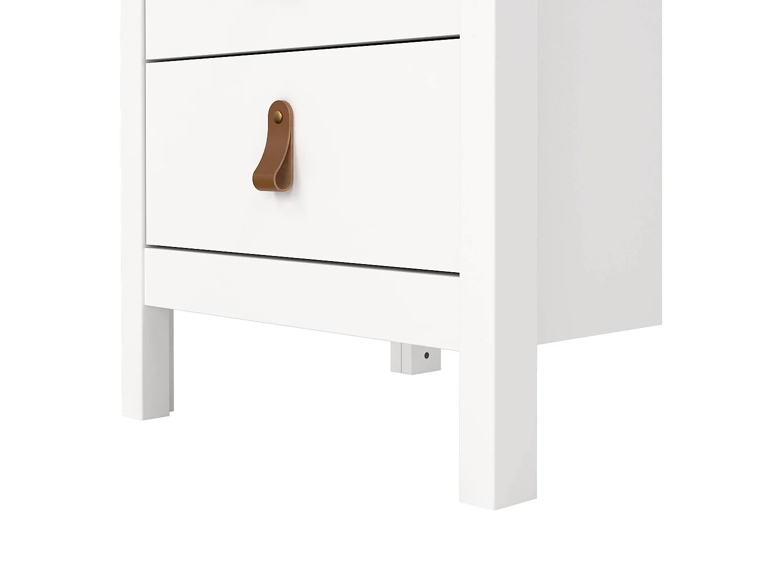 Chevet Dsain, Commode basse, Table de nuit, Étagère de chevet, 44x38 h70 cm, Blanc