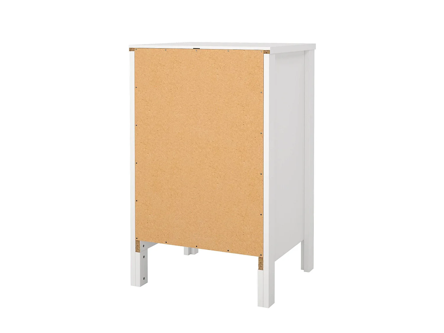 Chevet Dsain, Commode basse, Table de nuit, Étagère de chevet, 44x38 h70 cm, Blanc