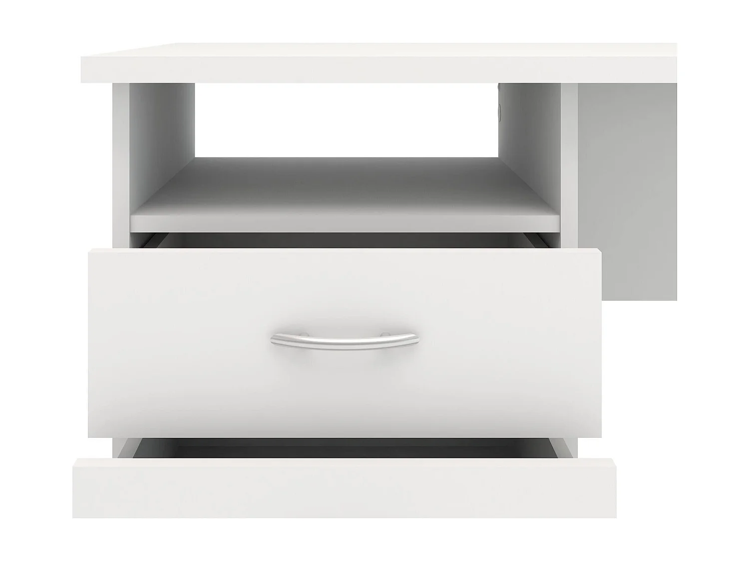 Bureau linéaire avec trois tiroirs, couleur blanche, Dimensions 120 x 72 x 48 cm