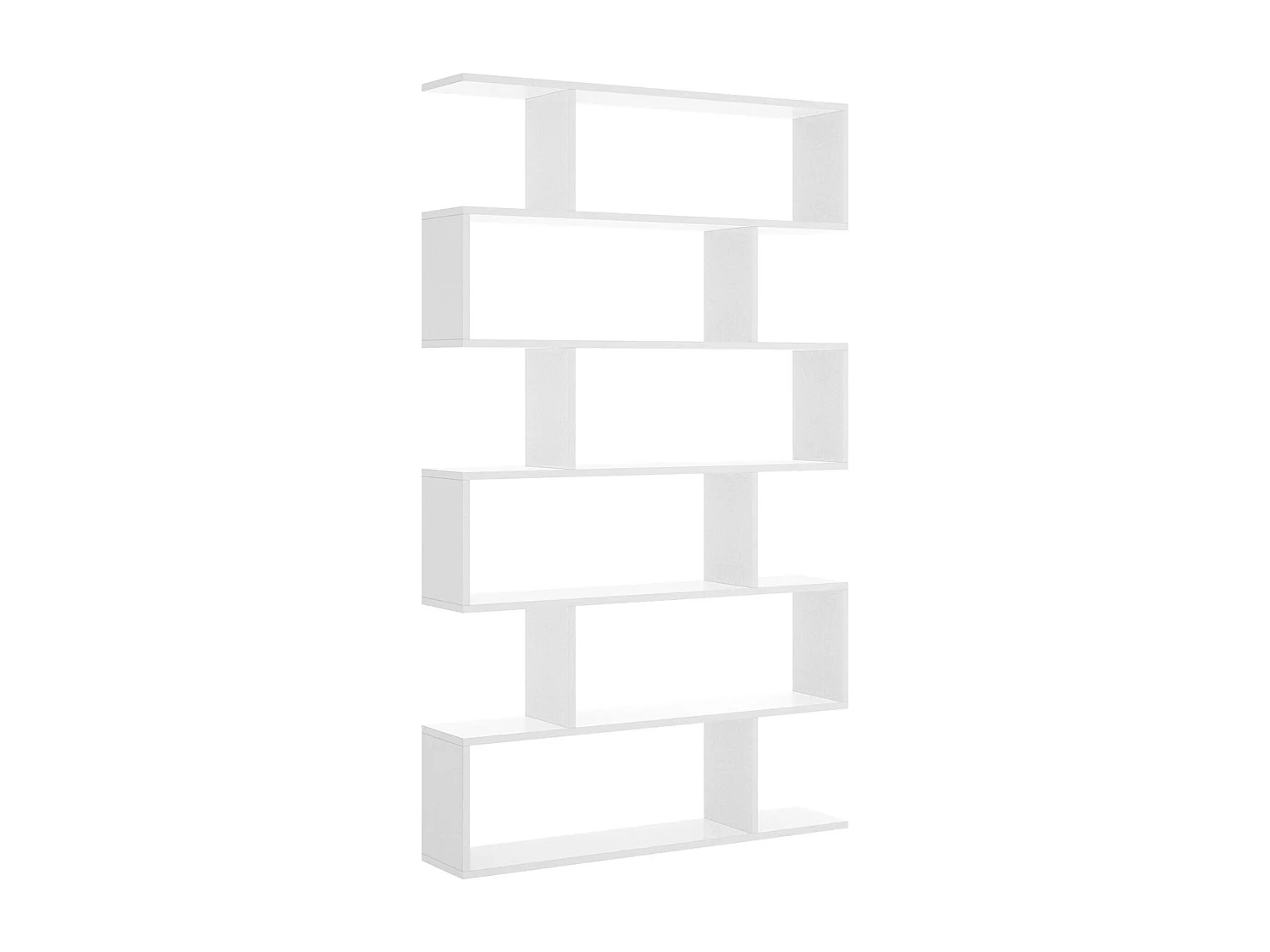 Bücherregal Djorone, Mehrzweck-Büroregal, Bücherregal mit 6 Regalen, 80x25h190 cm, WeiÃŸ