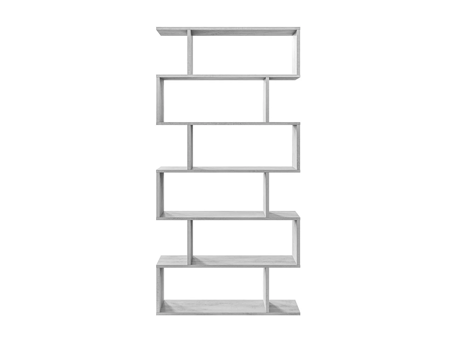 Dmora Boekenkast Joliet 24x80x192 cm Grijs Beton, 5 Planken Vrijstaande Bibliotheek, Structuur in Gefineerd Hout