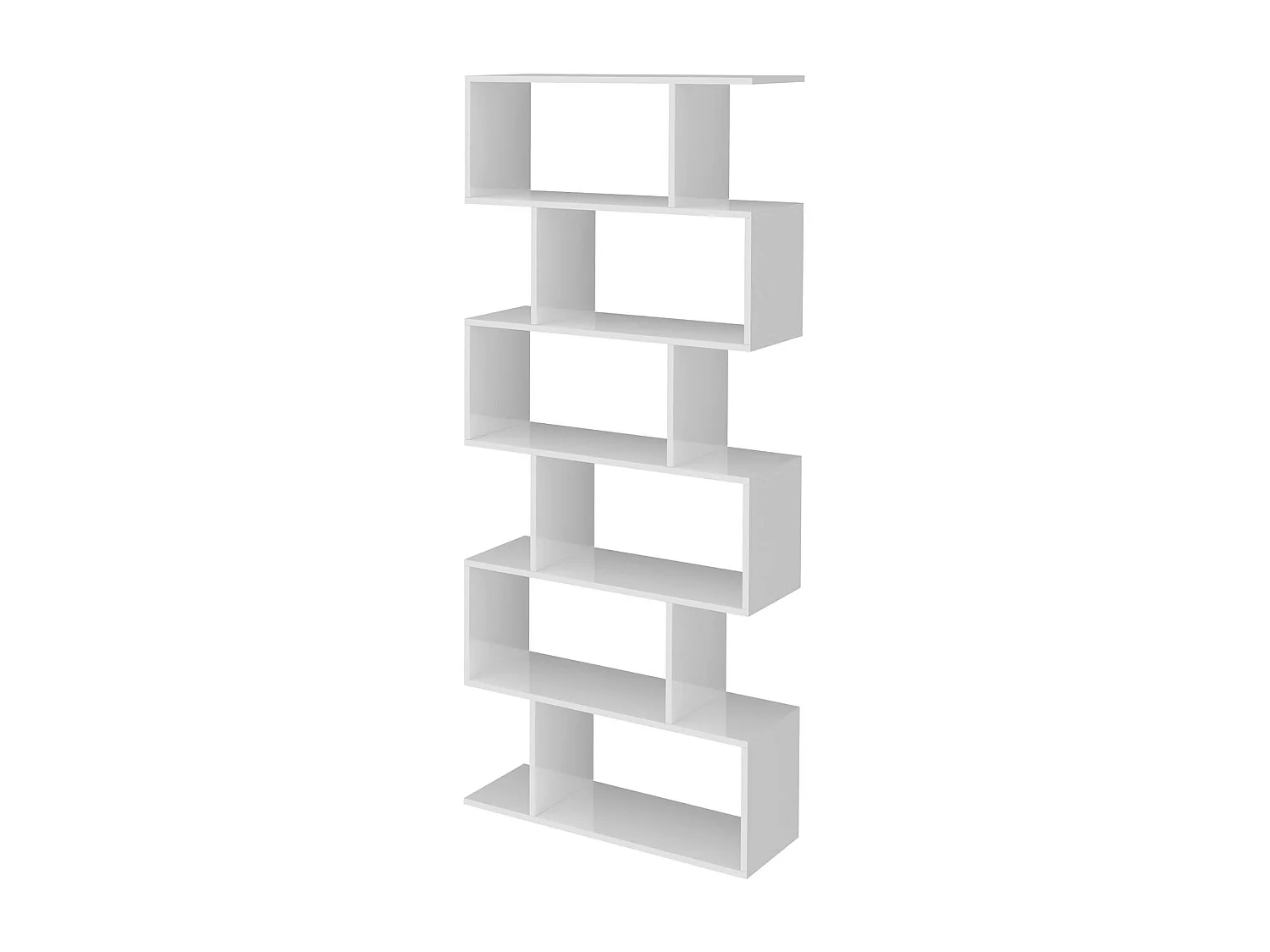 Bibliothèque Dgiovan, Meuble avec étagères, Bibliothèque de bureau, 100% Made in Italy, 80x25h192 cm, Blanc brillant