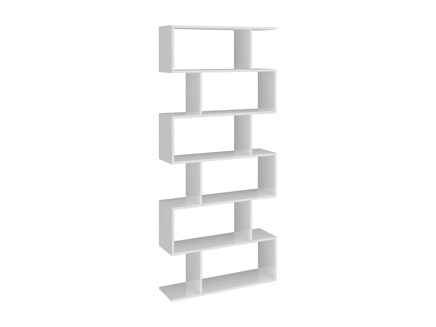 Bibliothèque Dgiovan, Meuble avec étagères, Bibliothèque de bureau, 100% Made in Italy, 80x25h192 cm, Blanc brillant