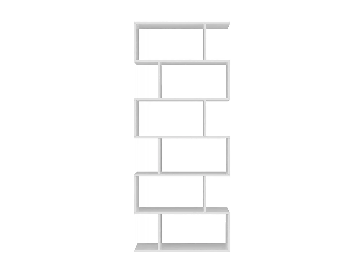 Bibliothèque Dgiovan, Meuble avec étagères, Bibliothèque de bureau, 100% Made in Italy, 80x25h192 cm, Blanc brillant
