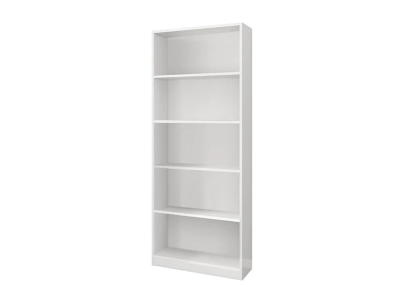 Dangell boekenkast, Lineaire boekenkast met 4 planken, Kantoor- of slaapkamerplank, Moderne boekenkast, 80x28h201 cm, Wit