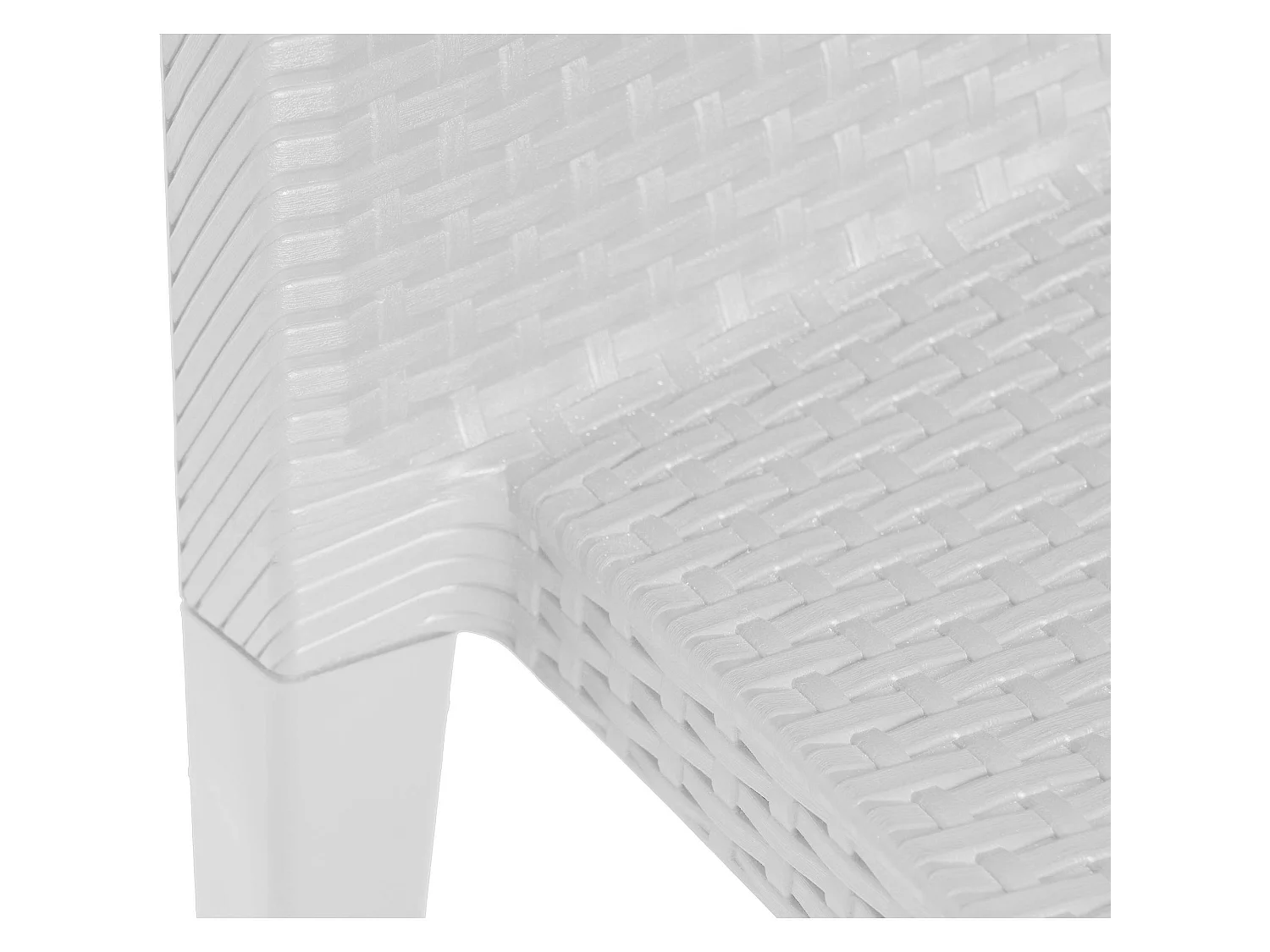 Juego de 4 sillas de exterior Ravenna, Asientos de jardín, Sillas de mesa de comedor, Sillón de exterior efecto ratán, 100% Made in Italy, 55x48h86 cm, Blanco