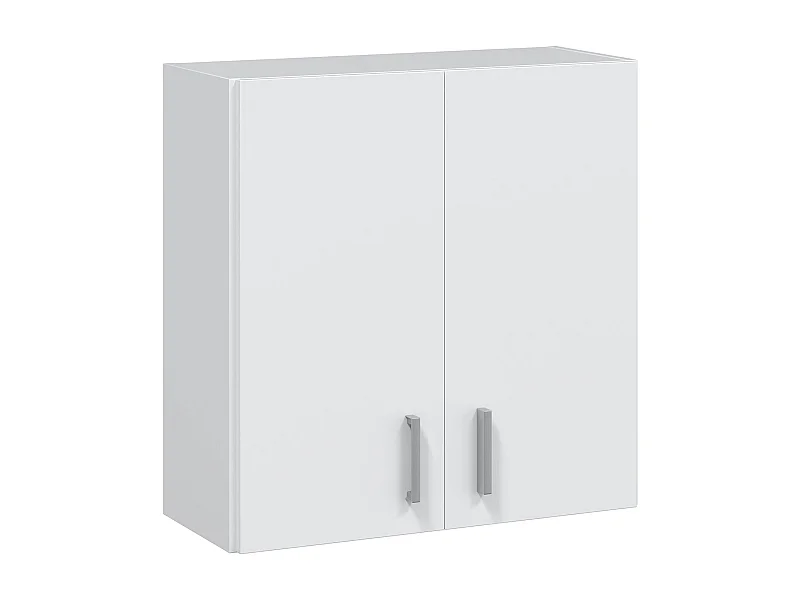 Dmora Wandkast Detroit 26,5x60 cm Wit met 2 Planken, 2 Deurtjes, 4 Vakjes