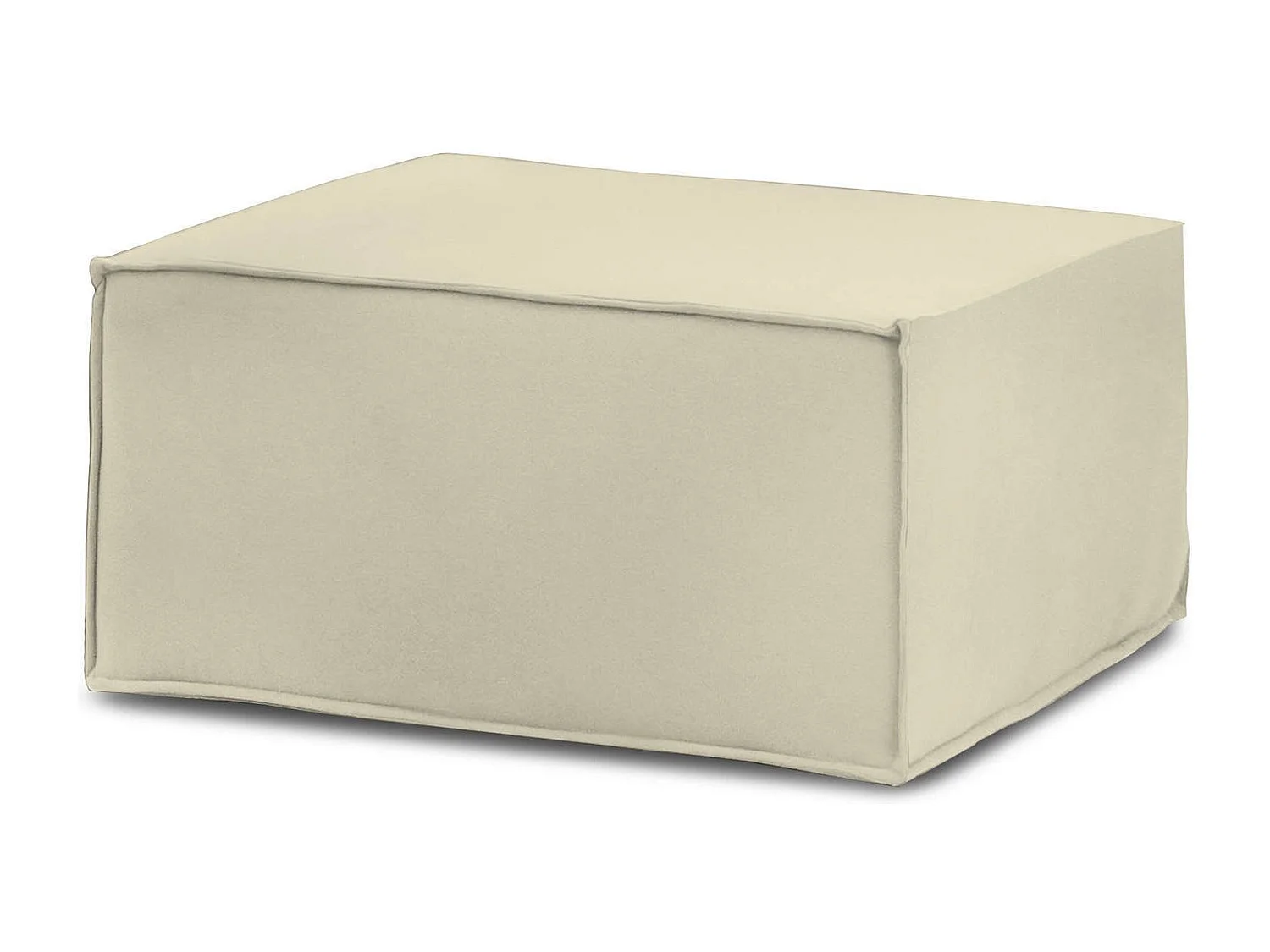 Pouf Barbara, Pouf de salon, Fauteuil relaxant en tissu rembourré, 100% Made in Italy, 80x70h43 cm, Beige