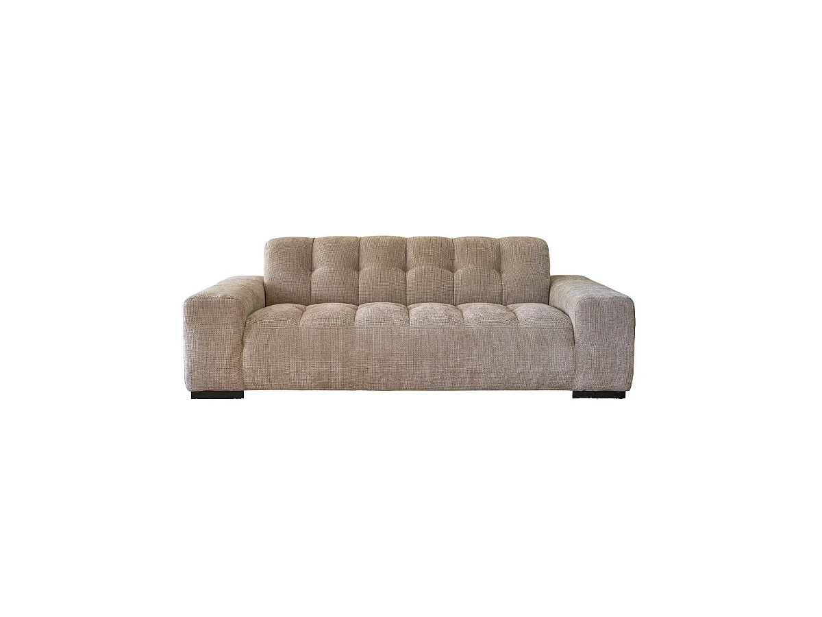 Divano dritto a 3 posti velluto intrecciato beige