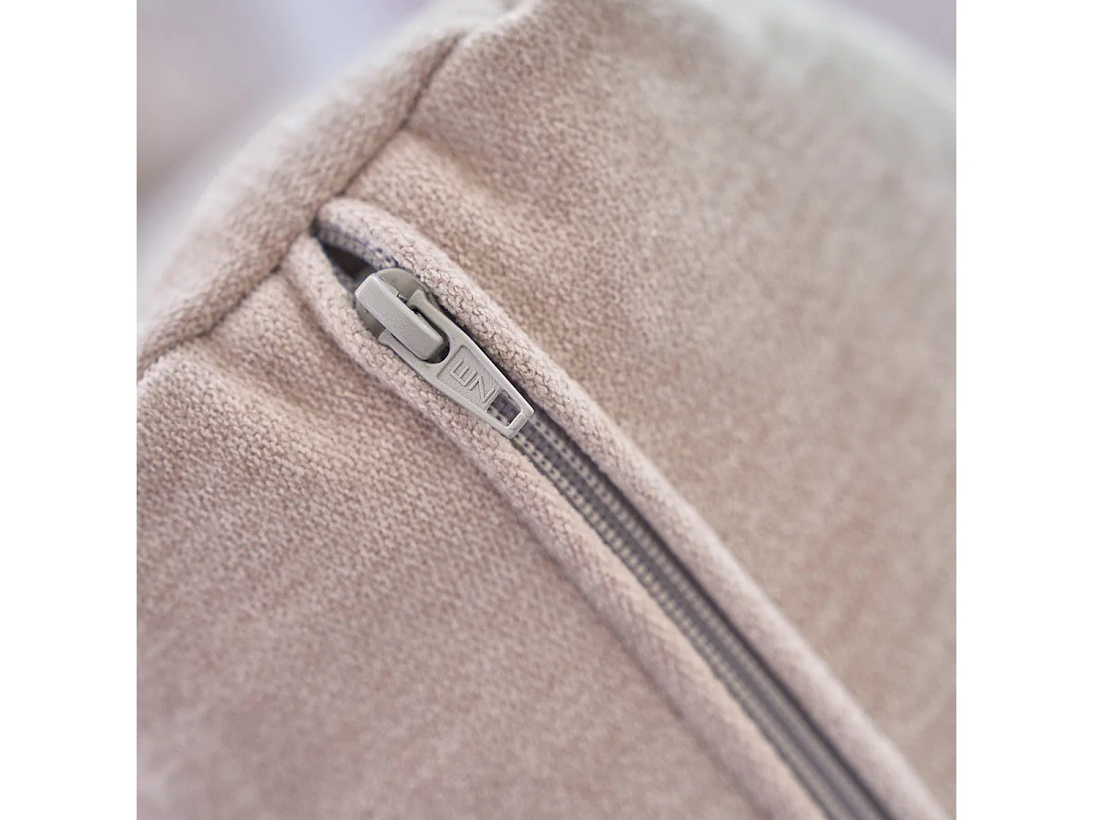 Canapé 3 places en velours beige ONDINE