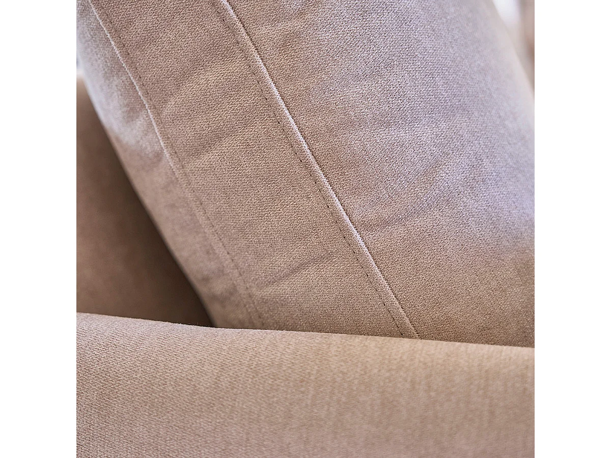 Canapé 3 places en velours beige ONDINE