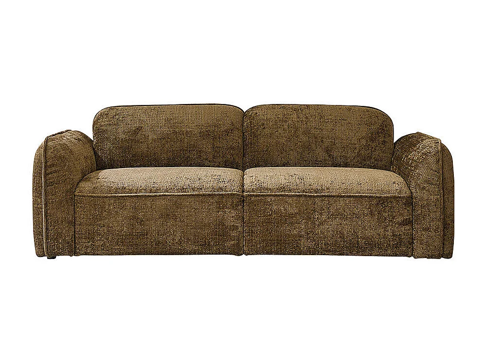 Divano lineare a 3 posti in velluto intrecciato verde