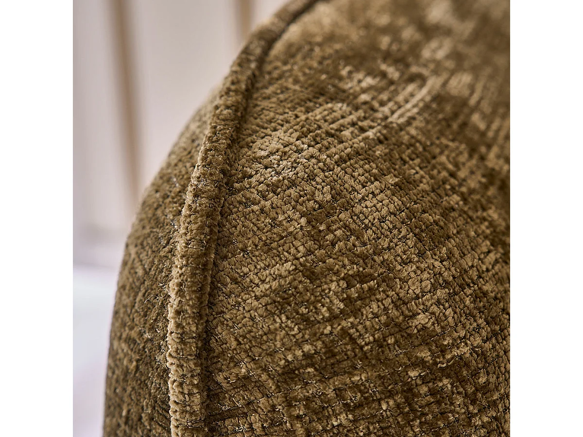 Divano lineare a 3 posti in velluto intrecciato verde